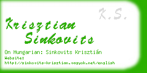 krisztian sinkovits business card